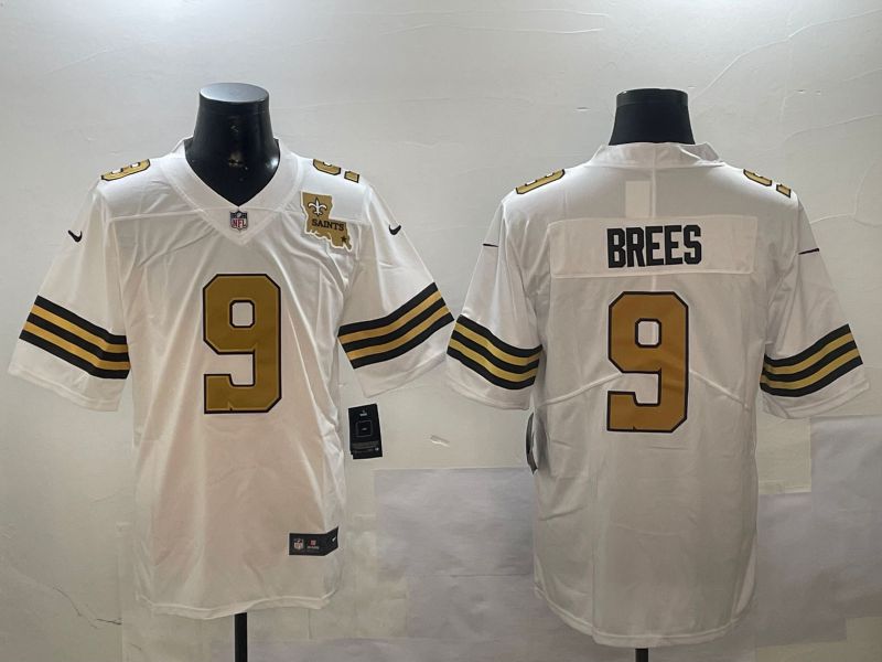 Men New Orleans Saints #9 Brees White 2024 Nike Limited NFL Jersey style 01041->new orleans saints->NFL Jersey